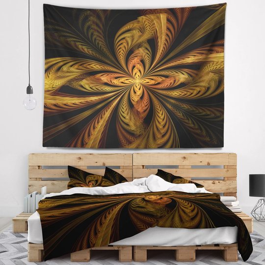 Designart 'Colorful Fractal Flower Pattern' Contemporary Wall Tapestry