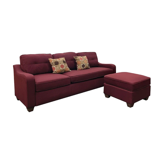 L-Shape Sectional Sofa with 2 Pillows in Linen