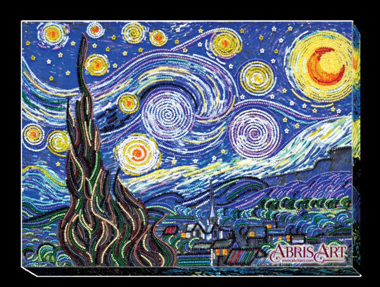 Diy Bead Embroidery Kit On Art Canvas "starlight Night" Size 11.8"×15.7" | 30×40 cm, Gift