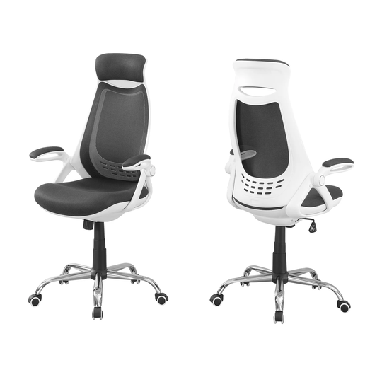 45" White and Black Contemporary Upholstered Office Chair