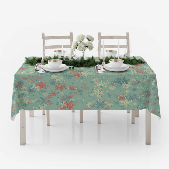 Retro Christmas Tablecloth, Holiday Table Decorations, Gift For Home, Winter Decor, Decorations