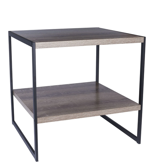Carbon Loft Morse Distressed Black/Grey Metal/Ashwood End Table