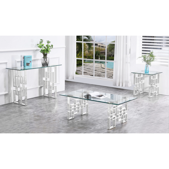 Best Quality Furniture 3-Piece Coffee Table Set with One End Tables and a Console