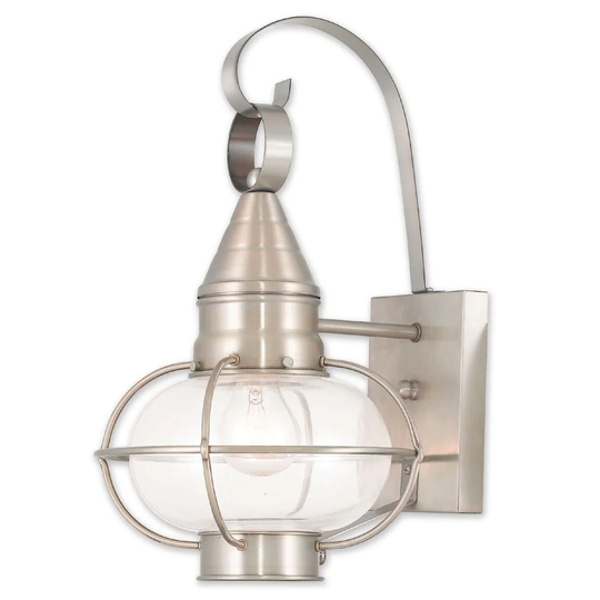 Livex Lighting Newburyport Single-light Brushed Nickel Outdoor Wall Lantern