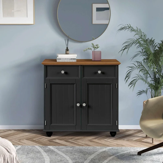 Modern Sideboard Buffet Cabinet with Storage Cabinets, Drawers and Shelves