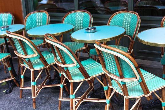 Paris Photography, Mint Green Cafe Chairs in Montmartre, Parisian Café, Green Wall Art, Rue Des Abbesses,, Print For Sale