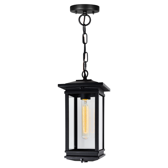 Oakwood 1-Light Black Outdoor Pendant Light