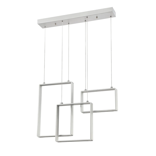 QUADRON 3-Light Rectangular LED Pendant Pendant Bar Ceiling Light