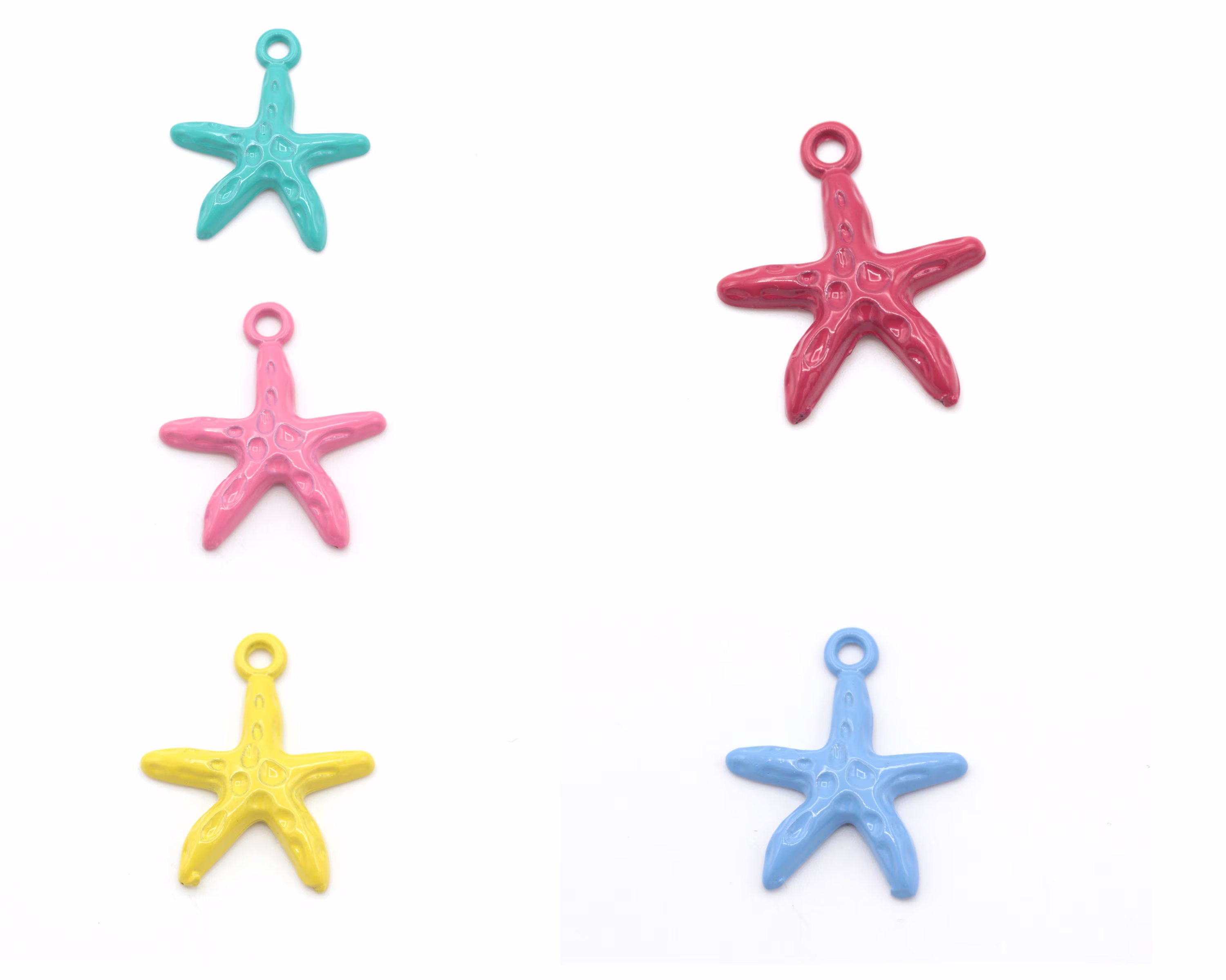 2 Pcs Colored Sea Star Charms, Pendant, Necklace, Earring Jewelry, | 20x24mm Crld-18