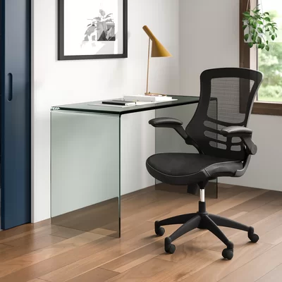 Woolverton Mid-Back Mesh Swivel Ergonomic Task Office Chair with Flip-Up Arms