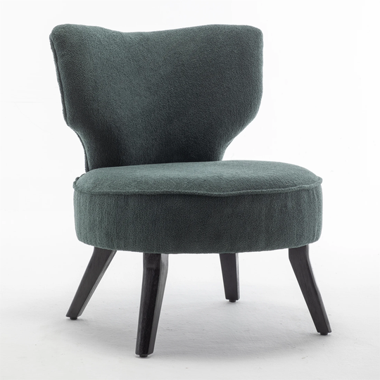 Teddy Velvet Accent Chair Wooden Legs Padded Upholstery Armless Chair