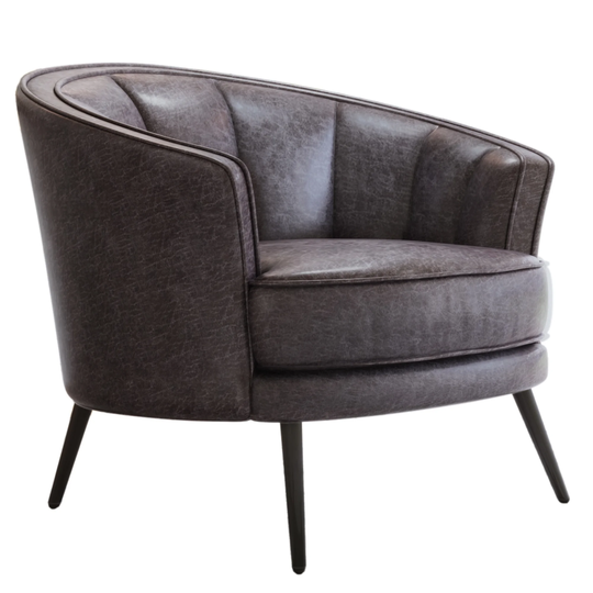 Nestfair Modern Barrel Chair Leisure Accent Chair Upholstered Arm Club Chair
