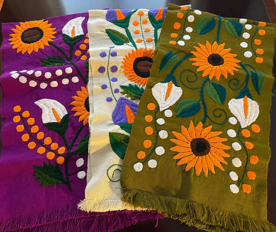 Handmade Embroidered Mexican Table Runner