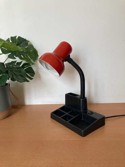 Desk Lamp Black Red/Retro Table Lamp Postmodern Vintage Decor Made in 1990 Memphis Stlye Red Table Lamp Office