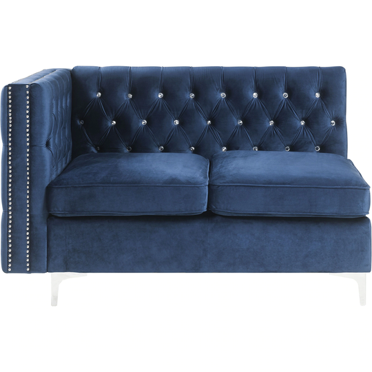ACME Jaszira Sectional Sofa in Blue Velvet