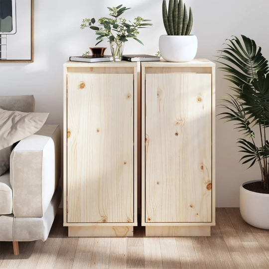 Sideboards 2 pcs 12.4"x13.4"x29.5" Solid Wood Pine