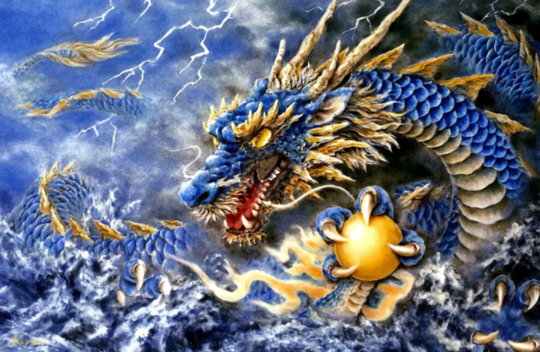 Blue Dragon Diy 5D Diamond Painting Kit Full Square & Round Drill