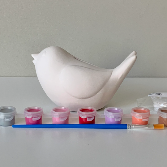Bird Money Bank, At Home Pottery Painting Kit, Diy Piggy Bank, Custom Painted Piggy, Ceramic Art Kits For Kids, Ready-To-Paint
