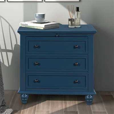Hydee Solid Wood 3 - Drawer End Table with Storage