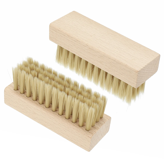 Shoe Cleaner Brush, 2Pack Square Handheld Polish Daubers for Sneakers, Black - Wooden Color, Black
