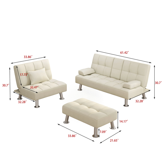 Folding Sofa Bed with Ottoman