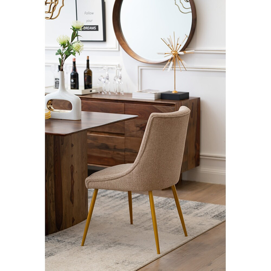 Khakl Fabric Dining Chair (Set of 2)
