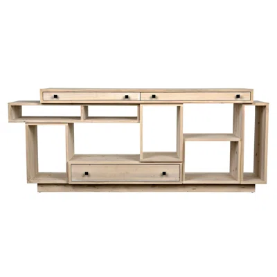 Harry 79" Wide 3 Drawer Ash Solid Wood Sideboard