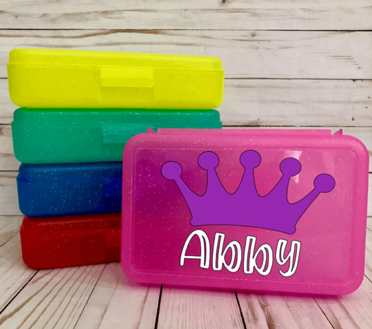 Personalized Pencil Boxes, Prince/Princess Custom Box, Back To School, School Supplies, Plastic Box
