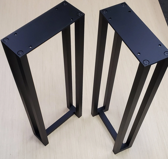 Rectangular Prism Metal Table Legs, Black 1" Aluminum, Set Of Two | 2 Legs