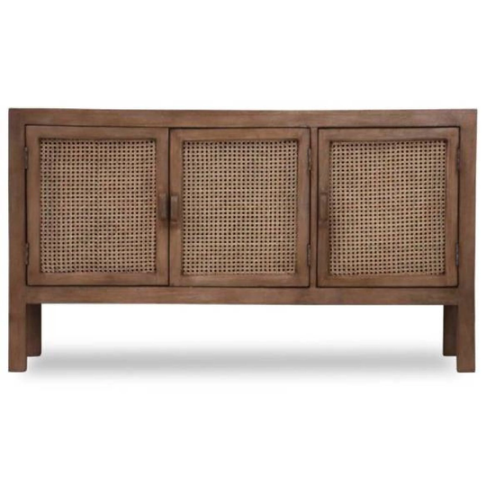 StyleCraft Easton Mango Wood and Woven Cane Panels Sideboard