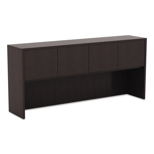 Alera Valencia Series Hutch With Doors, 70.63 x 15 x 35.38, Espresso - 70.63" x 15" x 35.38"