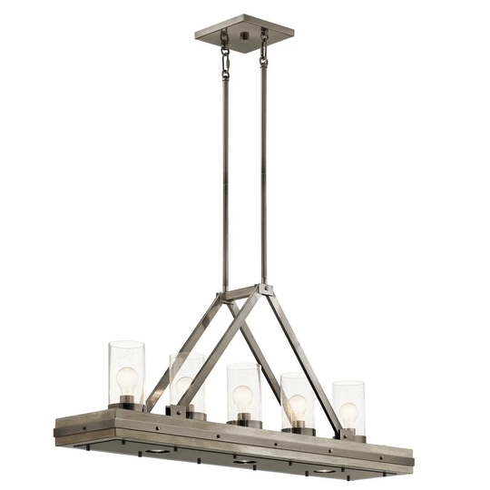 Kichler Lighting Colerne Collection 8-light Classic Pewter Linear Chandelier