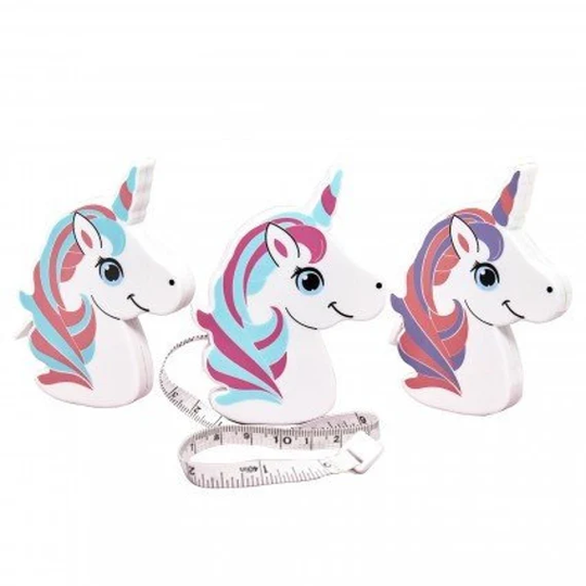 Unicorn Measuring Tape - Choice Of Coral, Pink Or Purple Color Hair 40 Inches Long