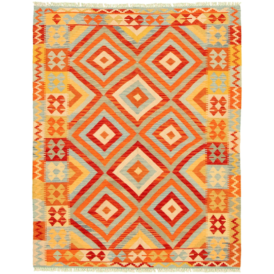 ECARPETGALLERY Flat-weave Bold and Colorful Multi Color Wool Kilim - 5'0 x 6'4