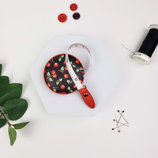 Mary Engelbreit Cherries Retractable Tape Measure 60 Inch/150 Centimeter Flexible Measuring Cute Fruit Easy Retract Pocket