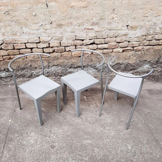 1 Of 3 Chair Dr Glob By Philippe Starck For Kartell Made in Italy 80's, Very Rare Dining
