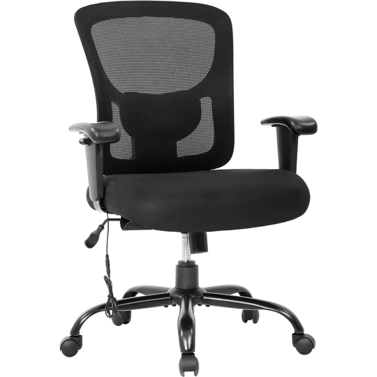 Office Chair with Lumbar Support Wide Seat Adjust Arms Rolling Swivel High Back Task