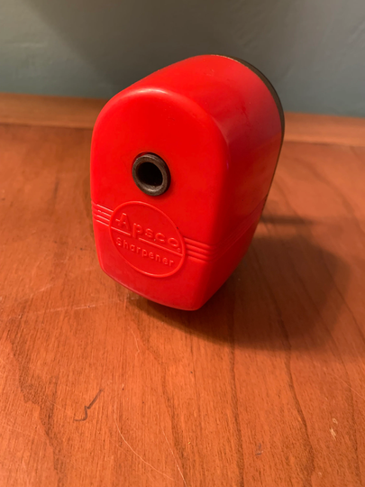 Vintage 1970S Apsco Plastic Red Pencil Sharpener Manual Mountable Made in Usa