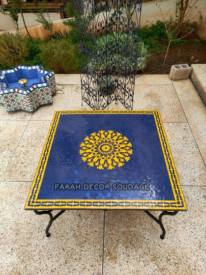 Moroccan Mosaic Table | Bistro Garden Mosaictable Outdoor Squareoutdoor Patio Coffee