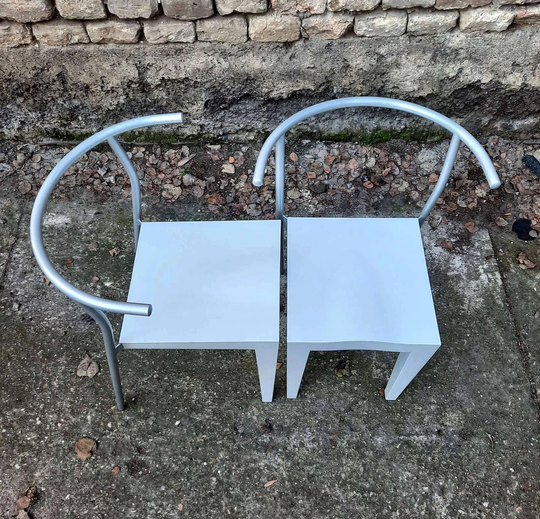1 Of 2 Chair Dr Glob By Philippe Starck For Kartell Made in Italy 80's, Very Rare Dining