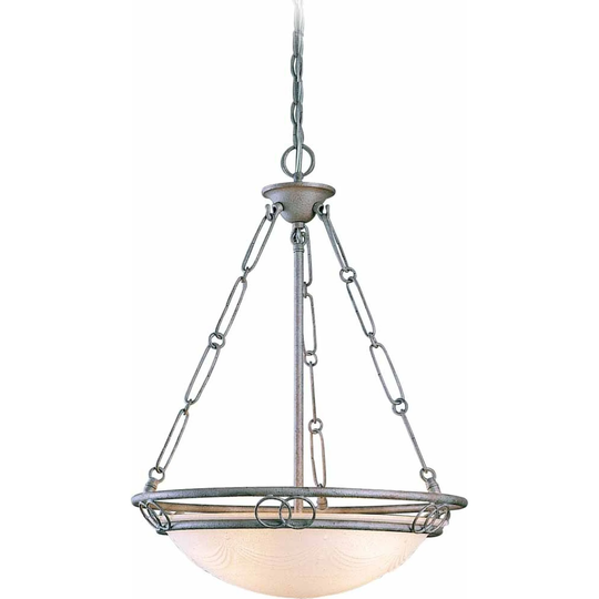 Volume Lighting Kuta 3-light Platinum Rust Bowl-Shaped Pendant - Platinum Rust