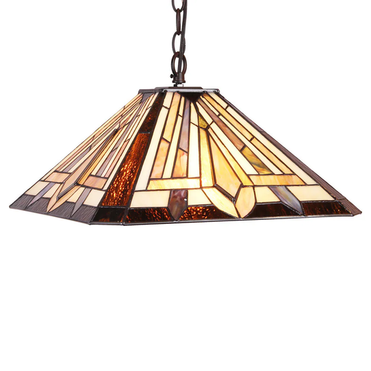 Tiffany Style Mission Design 2-light Dark Bronze Pendant