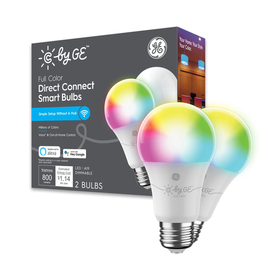 Cync Full Color Direct Connect Dimmable Smart LED Bulb A19 - 2 pack - Full Color