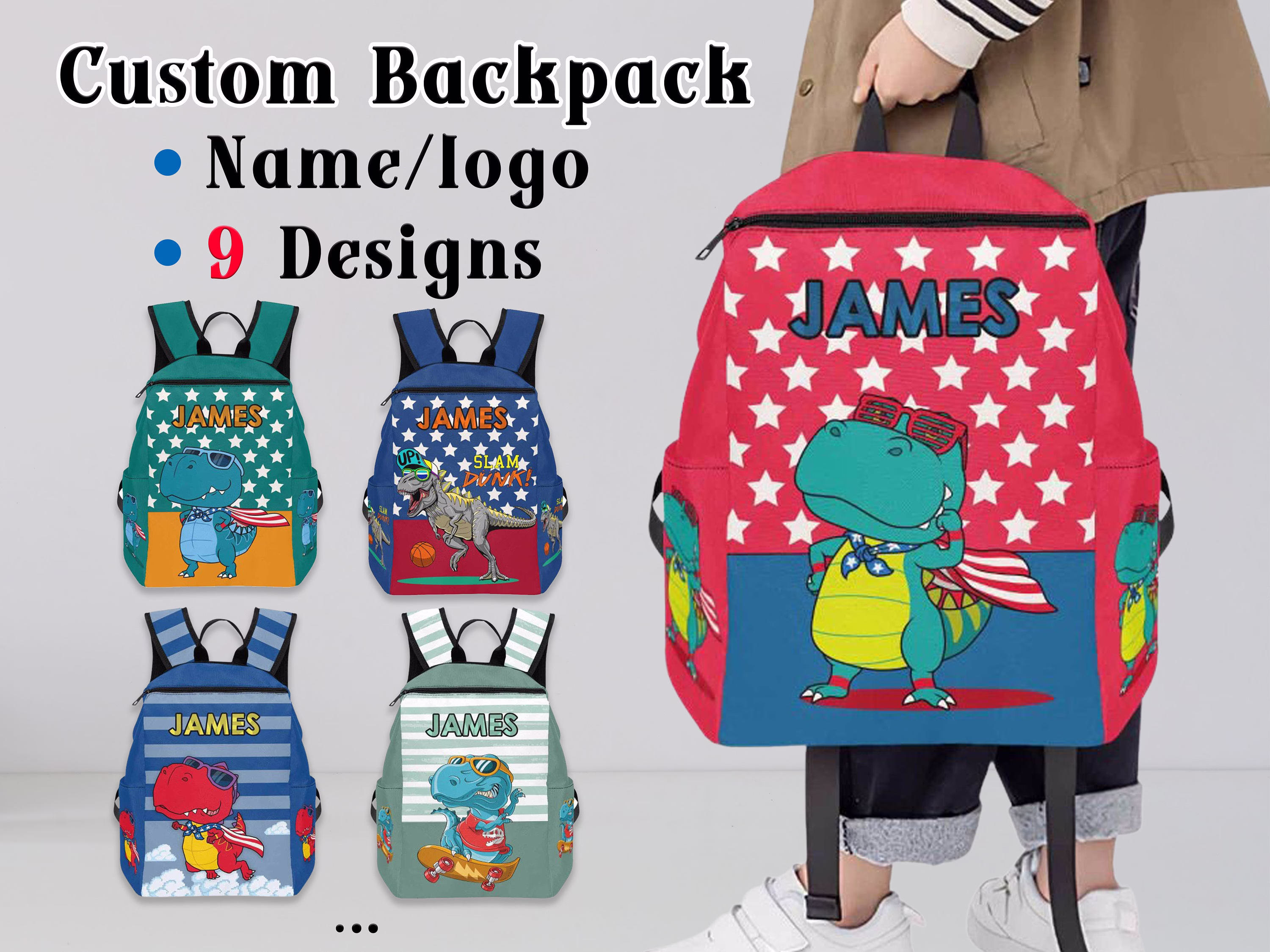 Custom Name Backpack For Kids, Pencil Pouch, Personalized Backpack Kids, Back To School Gifts, Shoulder Bag Students