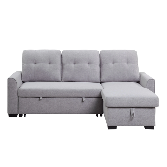 Reversible Storage Sleeper Sectional Sofa in Fabric