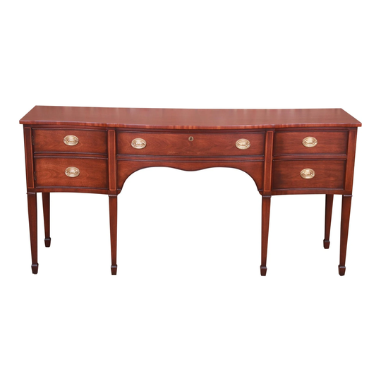 Kindel Furniture Hepplewhite Inlaid Mahogany Sideboard Credenza, Newly Refinished