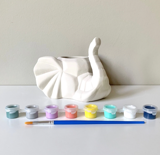 Paint & Plant Kit, Diy Pottery Painting Kit, Faceted Elephant Succulent Planter, At Home Pottery Painting, Kids Art Kits