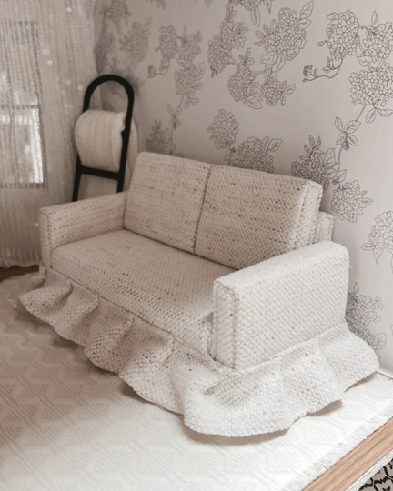 Dollhouse Miniature Couch, Dollhouse Sofa, Living Room Furniture, Seating, Miniature 112 Scale