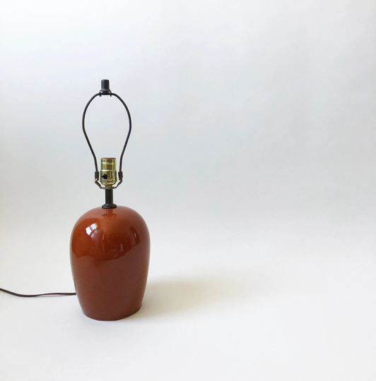 Vintage Orange Ceramic Table Lamp | 80S Burt Jar Eighties Lighting Home Decoration