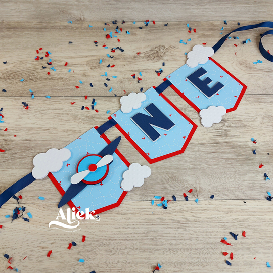 Airplane High Chair Banner, One Ariplane Birthday, Decorations, Banner